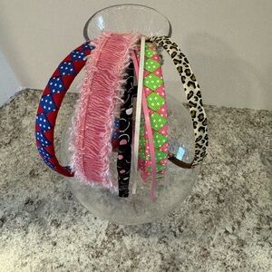 headbands Handmade for girls ribbon detail on 5 and 2 plain lot of 7